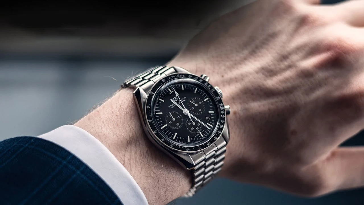 PAGANI DESIGN New AR Sapphire Quartz luxury men's watches 500 vitometer Circle Sport M 100 waterproof chronograph 316L all-steel Japan Movt Luminous man Watch