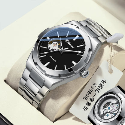 Men's Fully Automatic Mechanical New Trend Steel Strip Business Hollow Waterproof Male Fashion Wristwatches High End Gifts