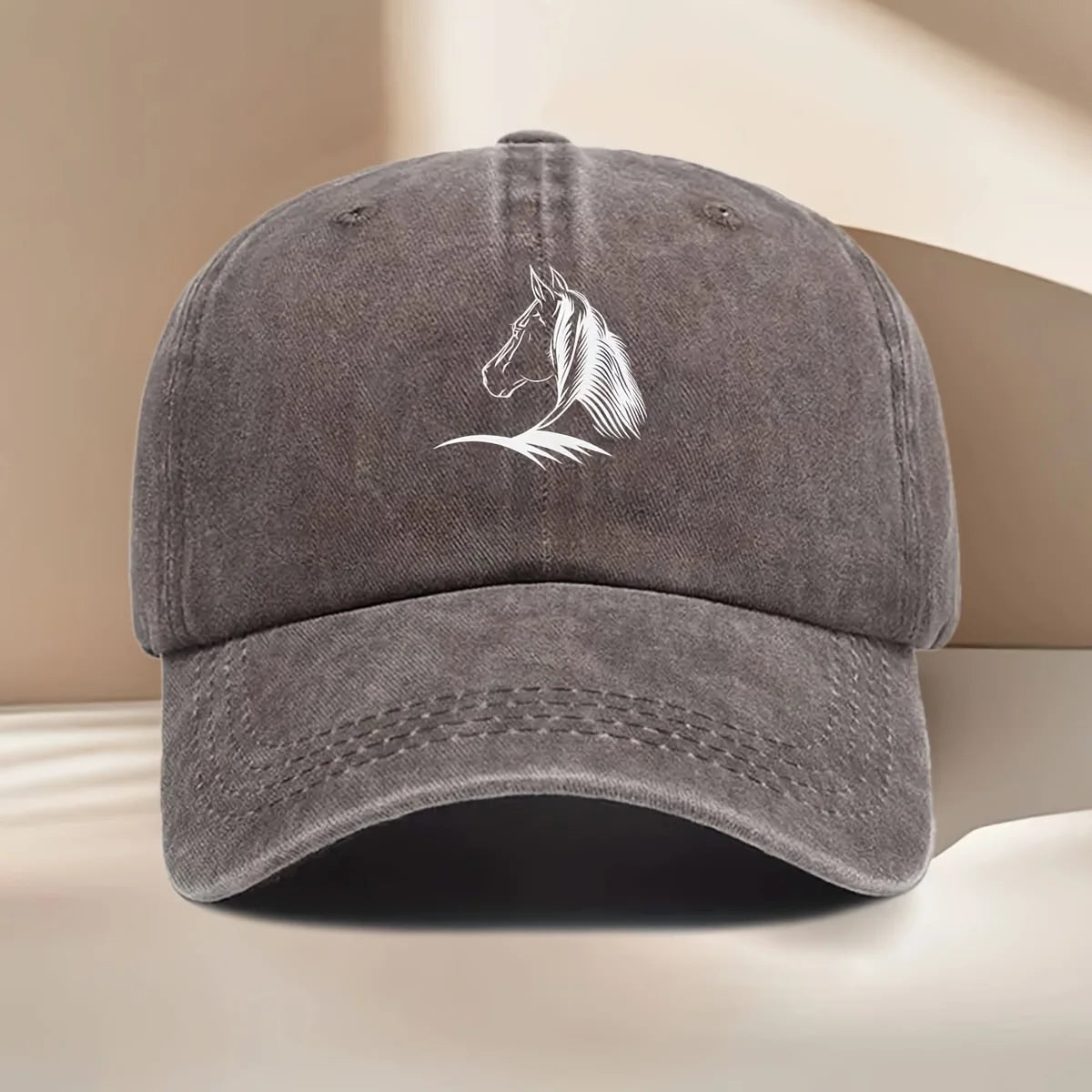 1pc Women's Horse Print Baseball Cap,Elegant Horse Head Design,Durable Textile Fabric,All-Season Casual Hat,suitable for Travel