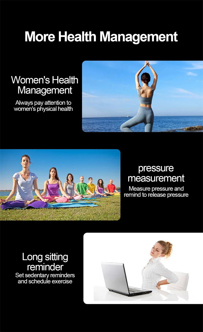 2025 New Smart Watch For Men Health ECG+HRV Blood Oxygen Uric Acid Fitness Sport Tracker Watches body fat Sleep Call Smartwatch