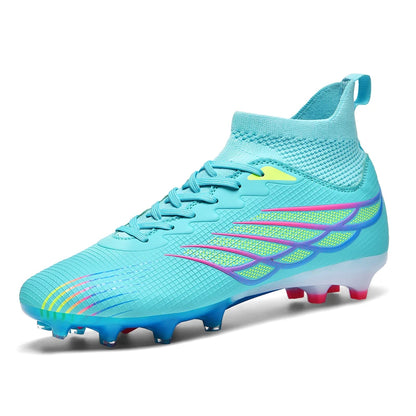 Botas de futebol Superfly FG para exterior, sapatilhas de futebol pretas com pitons, calçado desportivo profissional macio, respirável e confortável, tamanhos grandes