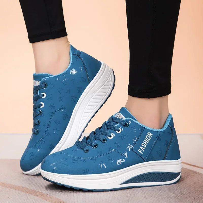 Women Outdoor Thick Bottom Swinging Casual Shoes Fashion Platform Large 42 Flat Bottom Walking Sports Shoes Walking and Running