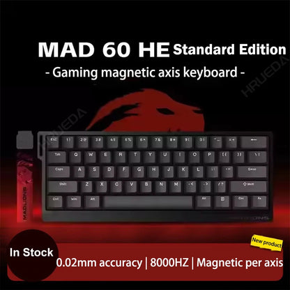 MADLIONS Mad 60he Mad60HE Mad 68HE Teclado mecânico com interruptores magnéticos, com fios, hot-swap, taxa de polling 8K, teclado gaming personalizado