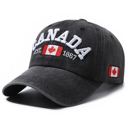 1 Unisex Outdoor Embroidered CANADA Baseball Cap - Adjustable, Sun-Protective & Casual, Ideal for Spring & Autumn Travel