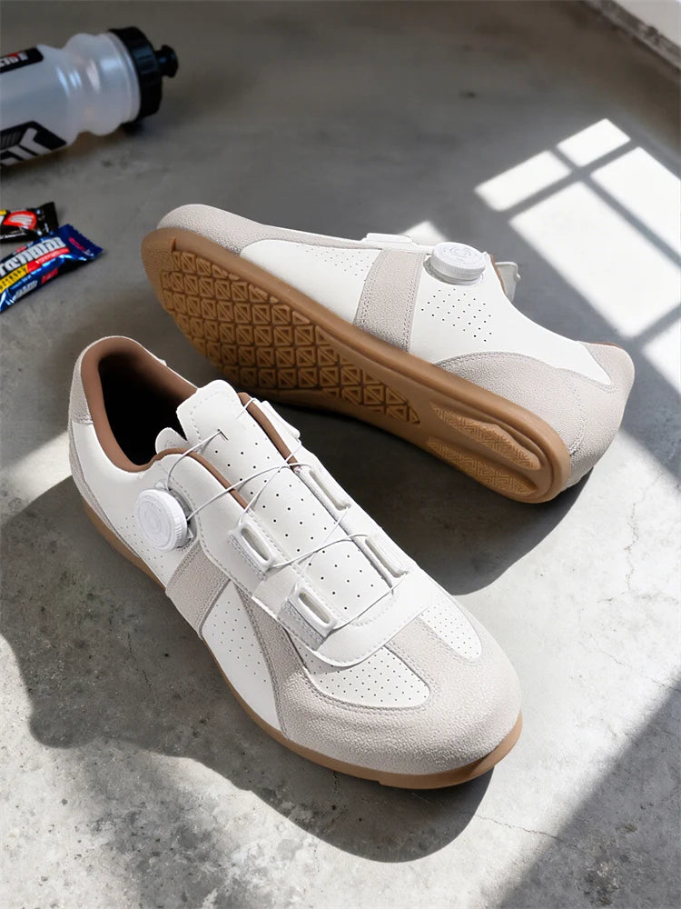 Women's Non-Lock Mountain Bike Shoes, No Cleats, Road Cycling RB Speed Rubber Sole Shoes, Men's Rubber Sole Cycling Shoes
