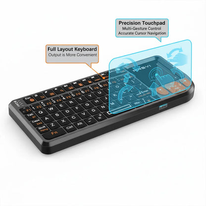 MRSVI Mini Keyboard A8 PLUS, tastiera wireless retroilluminata 2.4GHz e Bluetooth5.0 con touchpad per Android TV Box, Mac, laptop, Windows
