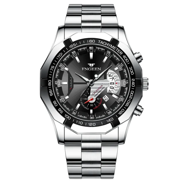 Montre-bracelet pour homme, style militaire, décontracté ou sportif, à quartz, de marque prestigieuse, en acier intégral, étanche