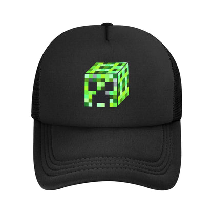 Adult Creepers Big Face Videogame  Trucker Cap Mesh Baseball Cap Polyester Hat Sun Hat Adjustable Racing Cap Summer