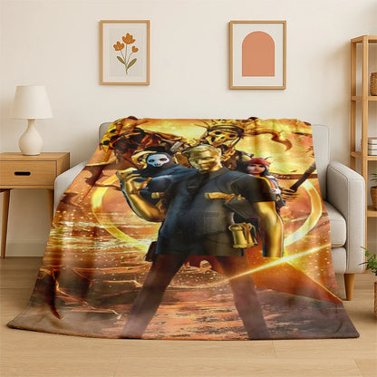 Cartoon-F-Fortnite-Game-Gamer-Flanelldecke – weiche, warme Kuscheldecke für Schlafzimmer, Wohnzimmer, Bett, Reisen, Camping, Picknick und als Geschenk