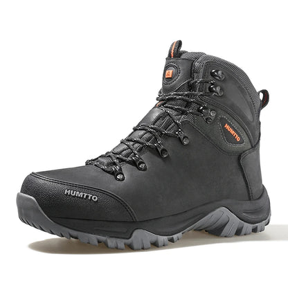 HUMTTO Sapatilhas de Caminhada Impermeáveis para Homem, Botas de Caça Táticas de Deserto, Botas de Trekking pelo Tornozelo para Homem e Mulher, Quentes em Couro