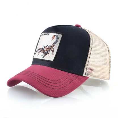 Cappellino da baseball unisex con toppa ricamata a forma di scorpione - Cappellino da baseball da uomo - Cappellino da donna con chiusura a scatto - Cappellino hip hop - Cappellino da esterno traspirante con visiera