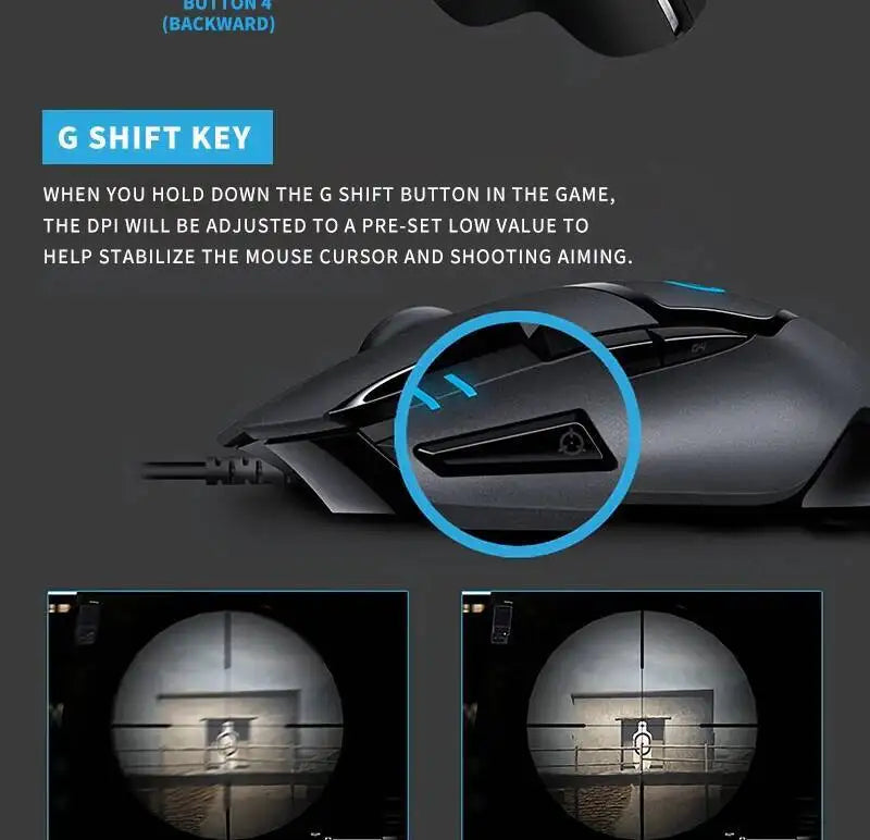 Logitech G402 kabelgebundene Gaming-Maus, 32-Bit-ARM-Prozessor, 8 Tasten, 500 IPS, rutschfest, für ganztägige Gaming- und Arbeitssessions