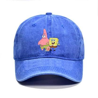 Fashion Cute SpongeBobs Baseball Cap Movie Cartoon Role Adult Men Women Sport Casual Sunshade Adjustable Anime Peaked Mesh Hat