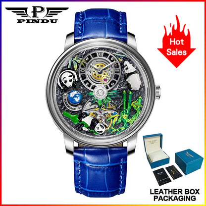 PINDU Panda National Treasure Series Mechanical Watch Men M2791B Movement Sapphire Mirror Waterproof Automatic Mechanical Watch