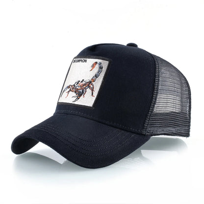 Cappellino da baseball unisex con toppa ricamata a forma di scorpione - Cappellino da baseball da uomo - Cappellino da donna con chiusura a scatto - Cappellino hip hop - Cappellino da esterno traspirante con visiera