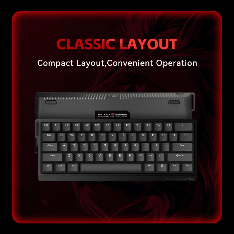 Tastiera meccanica FGG MADLIONS MAD 60/68 Pro con switch magnetici, cablata, 68% gaming, Rapid Trigger, RGB, tastiere custom