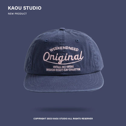 Baseball Cap Spring and Autumn Soft Top Embroidery Men and Women All-Matching Street Tide Brand Peaked Cap Wide Brim Sunshade