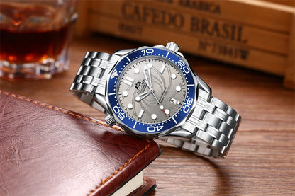 Luxury Automatic Watch for Men Stainless Steel Waterproof Calendar Mechanical Watches Fashion Casual Mens Watches Reloj Hombre