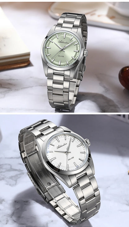 Orologio da uomo ADDIESDIVE in acciaio, stile di lusso, dotato di vetro bombato, movimento al quarzo e rivestimento luminescente blu BGW9; impermeabile fino a 100 ATM, display analogico – Modello AD2066