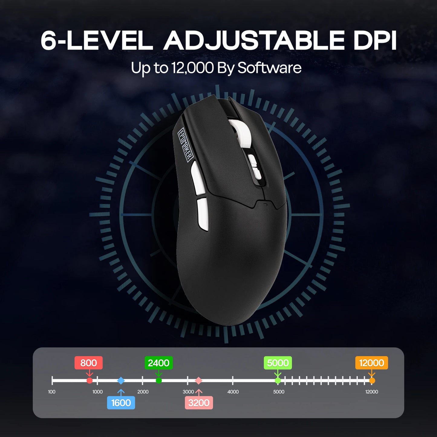 EPOMAKER Click Lite Wired/BT/2.4GHz Wireless Gaming Mouse PAW3311 Sensor 800 to 24000 DPI with 500mAh Battery for PC/Mac/Linux