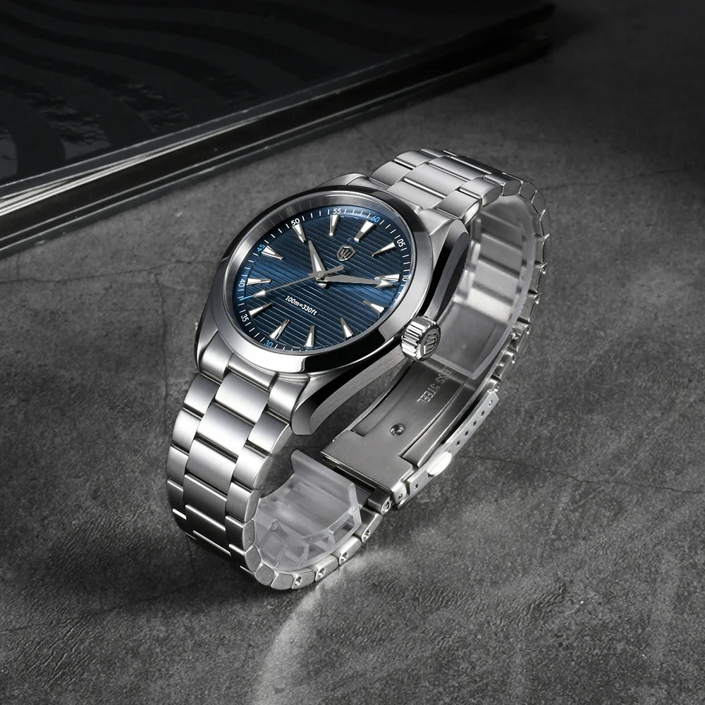 Ceas Watchdives WD0006, mecanism VH31 cu secundar fluid, sticlă de safir bombată, strat luminescent BGW9, rezistent la apă până la 10 bari, 38 mm, stil vintage