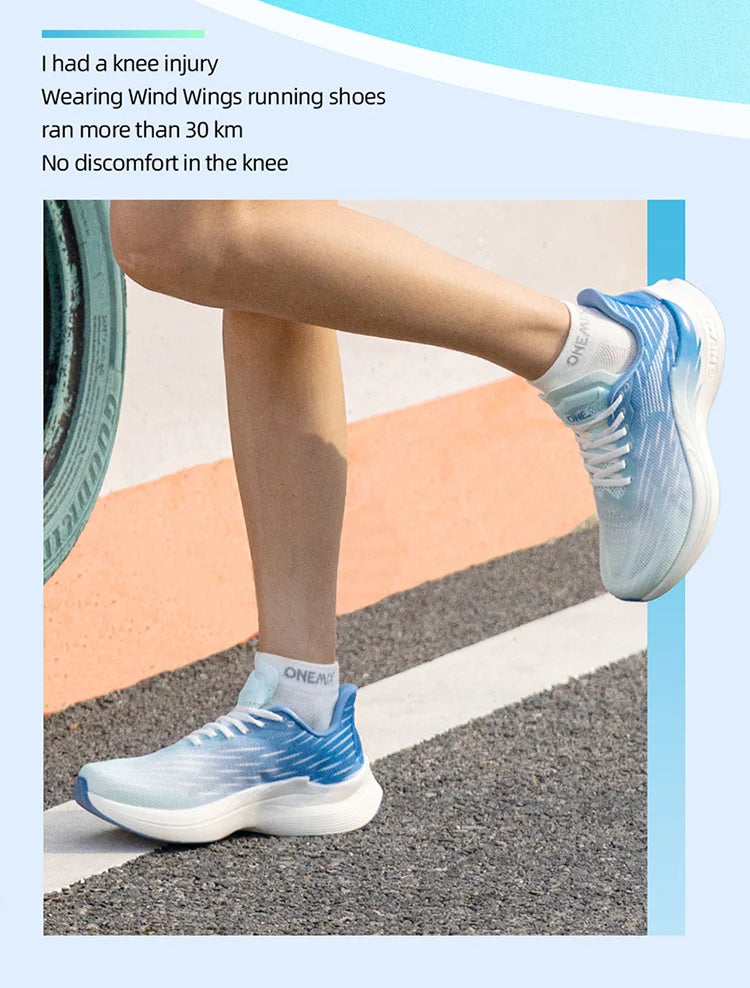 Onemix Wind Wings : chaussures de course respirantes pour hommes, marathon, sport et loisirs ; chaussures de sport légères pour femmes ; corde à sauter d'extérieur pour hommes