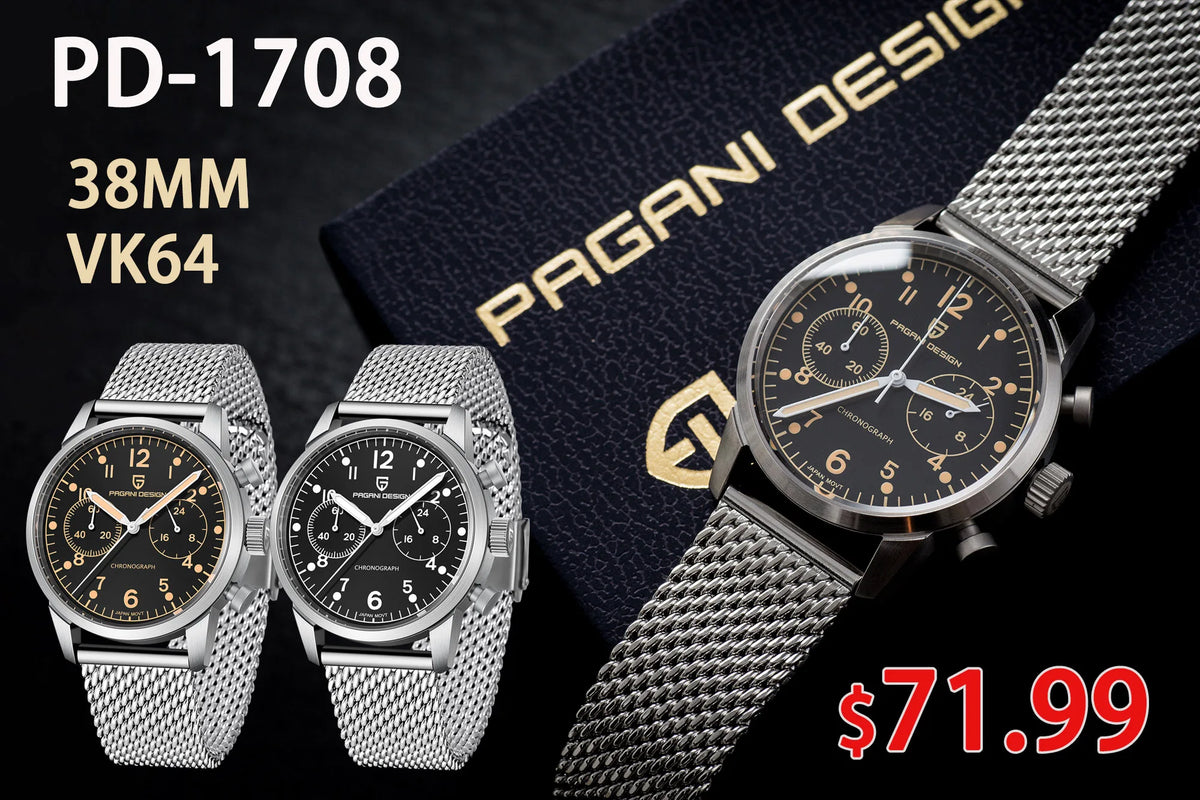 PAGRNE DESIGN Quartz Watches Multi functional chronograph 44mm Fashionable men's watch PAGANI DESIGN Extended Brand PG5140