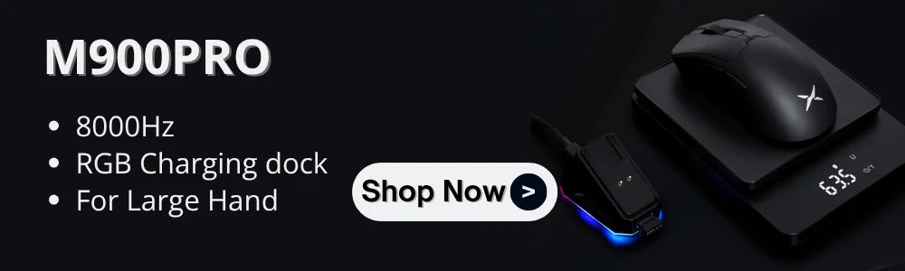 Delux M900PRO ultralet version trådløs gamingmus ergonomisk 1K/8K polling rate 50g PAW3395 til højre stor hånd PC-gamer
