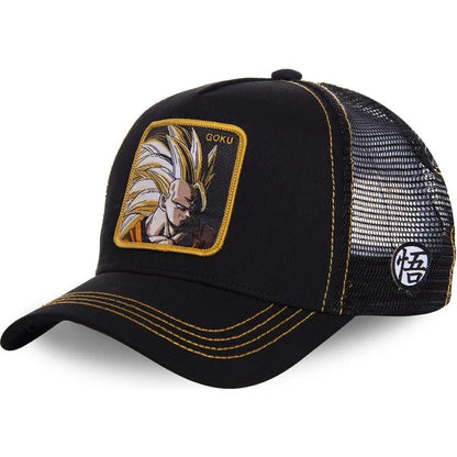 Dragon Ball Styles Anime Son Goku Bomuld Ny baseballkasket til mænd og kvinder Hip Hop Far Justerbar mesh-kasket Trucker-kasket