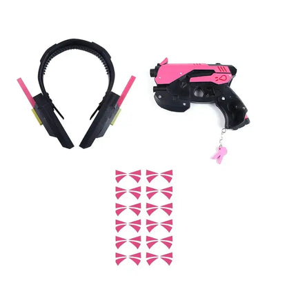 Herní pistole Overwatch D.Va Hana Song DVA jako cosplay rekvizita, sluchátková zbraň, hračka a doplněk na Vánoce, Halloween a večírky