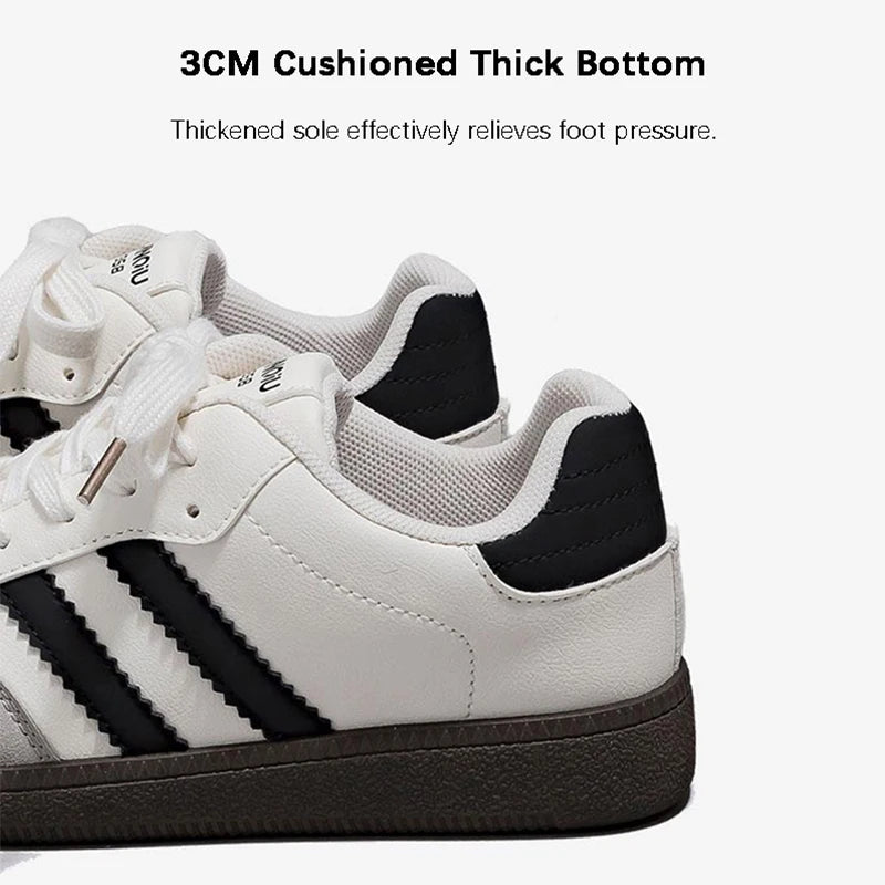 HuanQiu Women's Shoes Retro Fashion Casual Flats Female Sneakers Lace-up Comfortable Non-slip German Training Shoes for Women