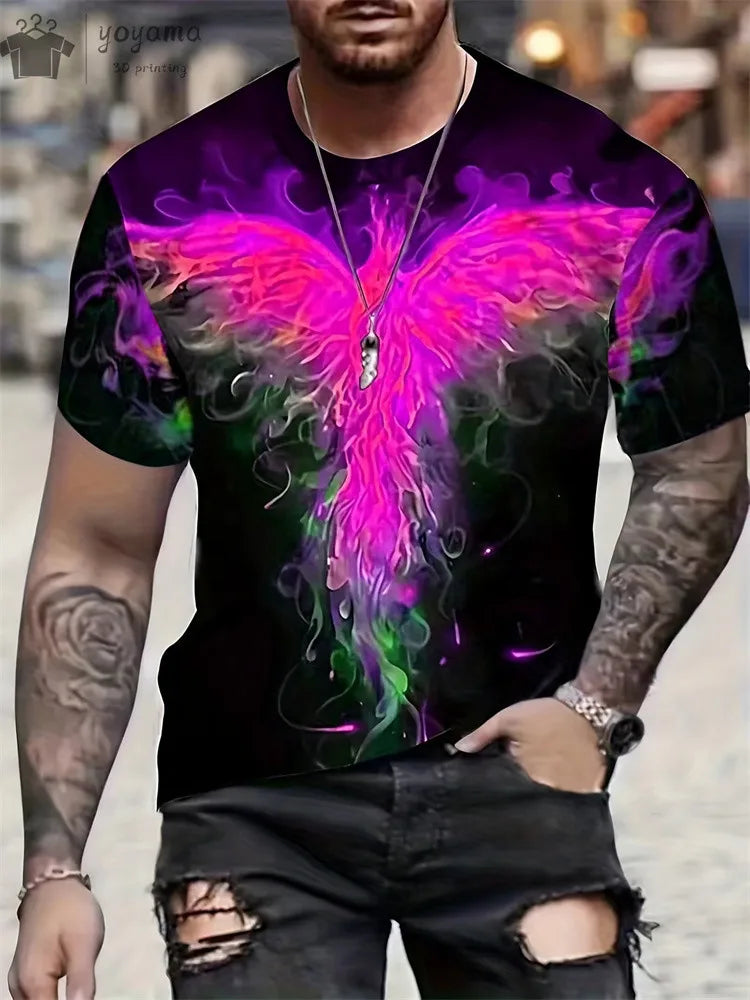 Animal Dragon 3D Print Sport Quick-dry Breathable Men TShirt Outdoor Street Harajuku Run Fitness Short Sleeve Clothes Top Summer