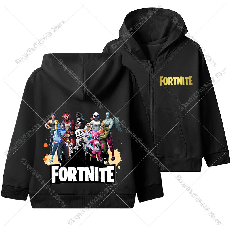 Hot Game Fortnite Zipper Hoodies Kids Hooded Jacket Children Thin Sweatshirt Autumn Long Sleeve Boy Clothing Casual Hood Coat