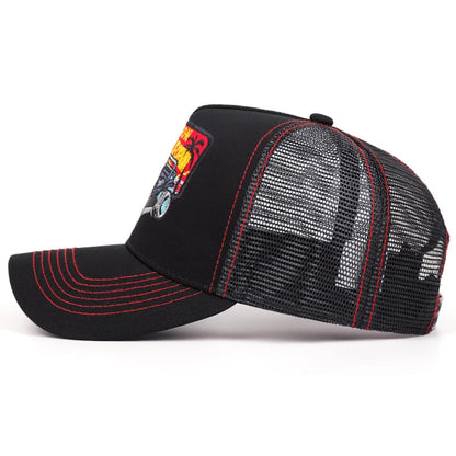 Trendi sas hímzésű baseball sapka férfiaknak és nőknek, nyári, lélegző hálós, snapback trucker sapka