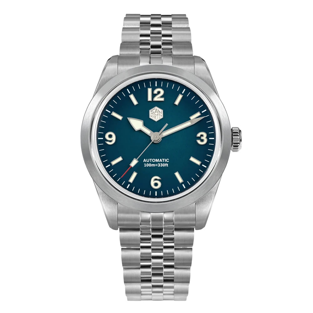 San Martin 38mm Men's Sport Watch Fashion Luxury Explore Climbing Automatic Mechanical Sapphire Waterproof 5 Links Bracelet BGW-9