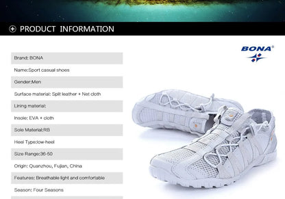 BONA New Popular Style Men's Running Shoes Lace-Up Athletic Outdoor Walking Jogging Sneakers Comfortable