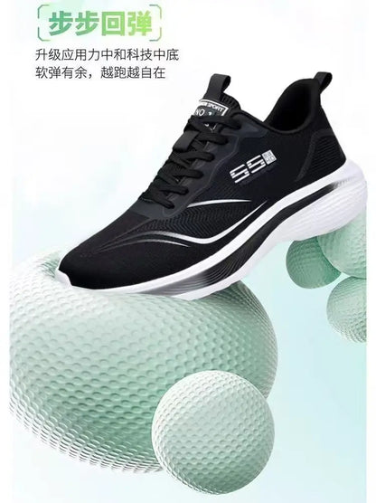 Breathable Mesh Men's Lightweight Casual Sneakers Non-Slip Soft Sole Running Shoes for Spring and Summer