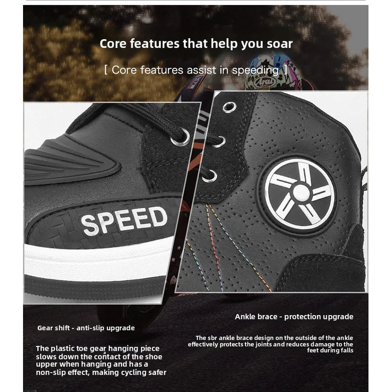 New Men's and Women's Four-Season Universal Safety Protection Motorcycle Riding Boots, Anti-Slip and Anti-Fall Motorcycle Shoes