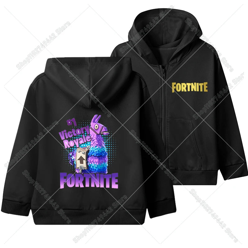 Hot Game Fortnite Zipper Hoodies Kids Hooded Jacket Children Thin Sweatshirt Autumn Long Sleeve Boy Clothing Casual Hood Coat