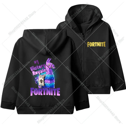 Hot Game Fortnite Zipper Hoodies Kids Hooded Jacket Children Thin Sweatshirt Autumn Long Sleeve Boy Clothing Casual Hood Coat