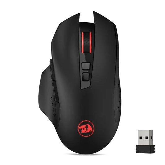 Ratón gaming inalámbrico Redragon M656 Gainer, 4000 DPI, 2.4Ghz, con 5 niveles de DPI, 7 botones macro y retroiluminación LED roja