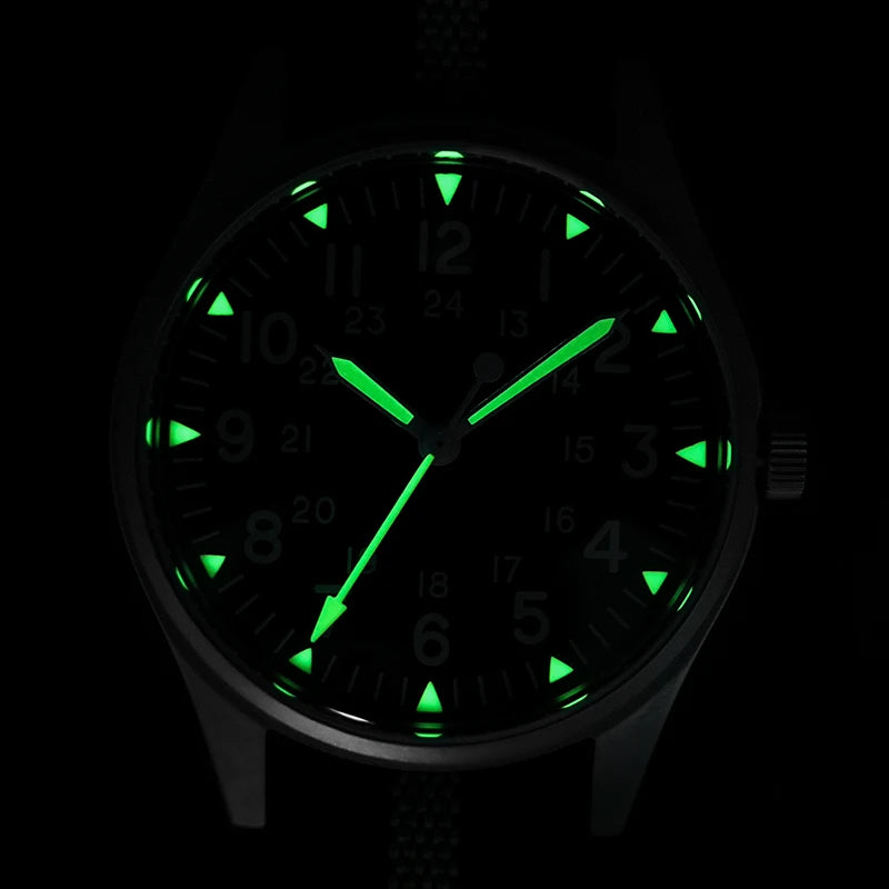 Militado ML07 Quartz Watch VH31 Movement Sapphire Crystal Military Watch 100m Waterproof High Clear AR Coating Luminous Watch