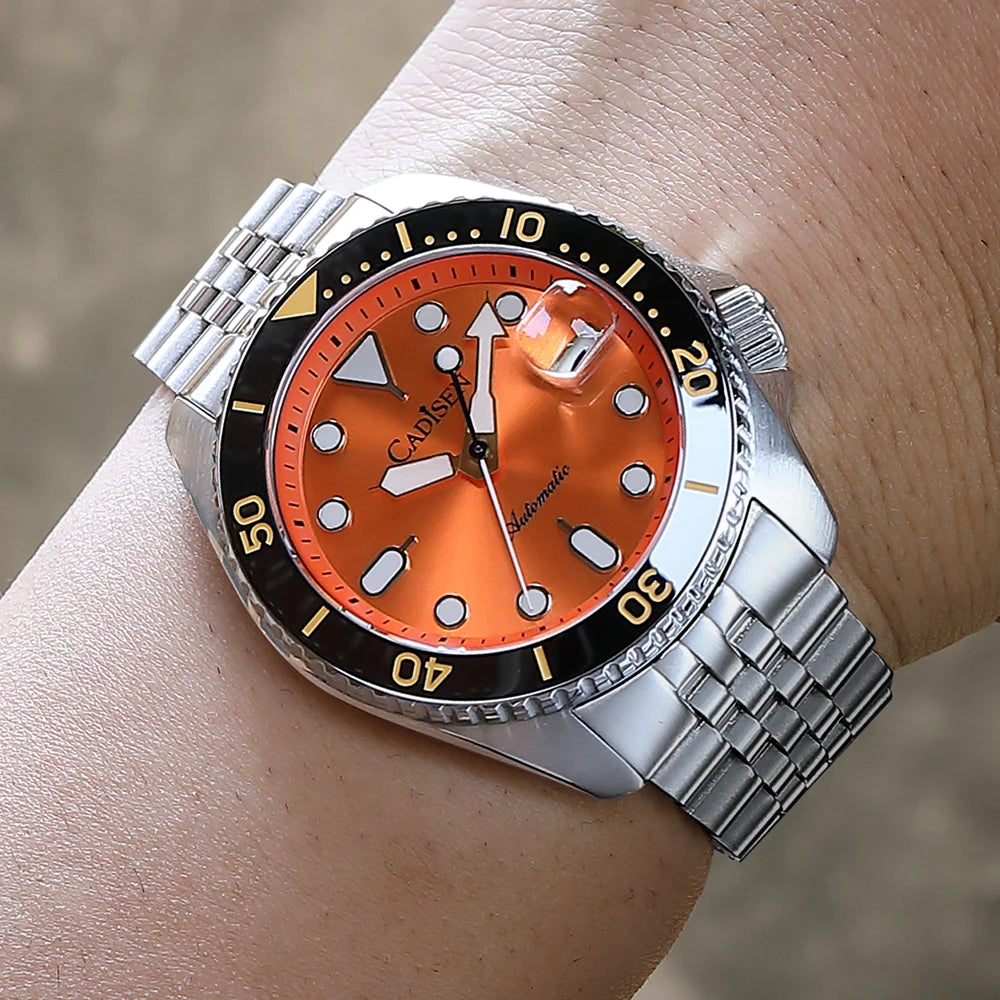 CADISEN New Luminous Men Mechanical Wristwatches Ceramic Bezel MIYOTA 8215 Sapphire Glass Automatic Watch Men Relogio Masculino