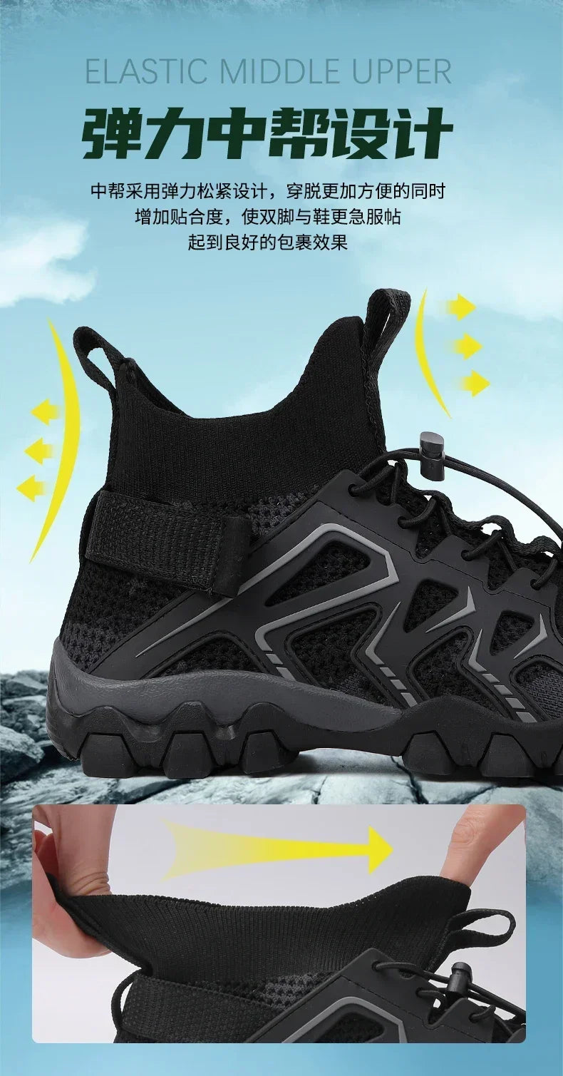 Unisex, andningsbara, snabbtorkande skor för fiske och vattensport, sommar, uppströms, barfota vattenstövlar, utomhus, halkfria damstrandskor