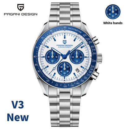PAGANI DESIGN Moon Men's Watches Gold Luxury Quartz Watch Men Speed Sports Chronograph AR Sapphire Waterproof Luminous Man Gift