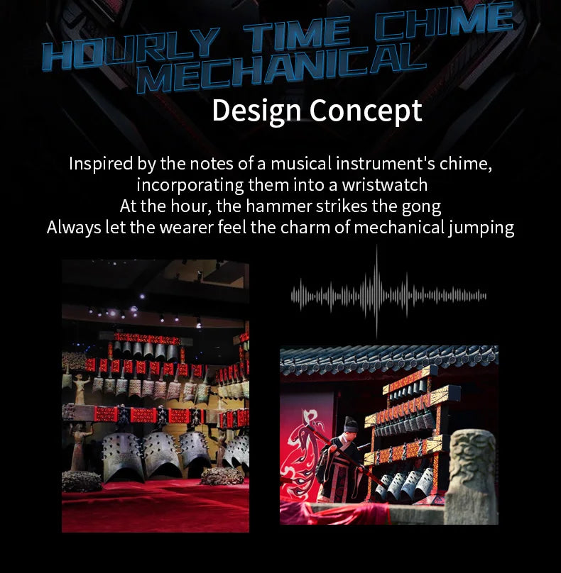 HANBORO Chime Series Modified Movement Men's Personalized Automatic Mechanical Watch