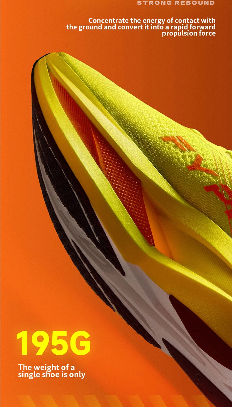 QIAODAN Feiying Plaid 3 Chaussures de course pour homme à semelle en carbone, baskets de marathon, chaussures de sport à amorti rebondissant QDB023262290
