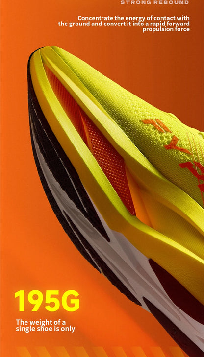QIAODAN Feiying Plaid 3 Chaussures de course pour homme à semelle en carbone, baskets de marathon, chaussures de sport à amorti rebondissant QDB023262290