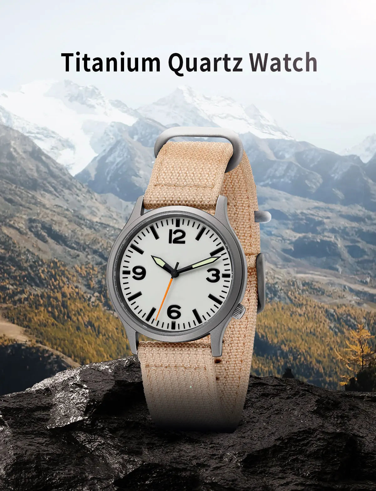 BERNY Full Titanium Watches for Men Super Luminous Sapphire Sports Field Quartz Men's Watch VH31 Wristwatch 5ATM Easy Read