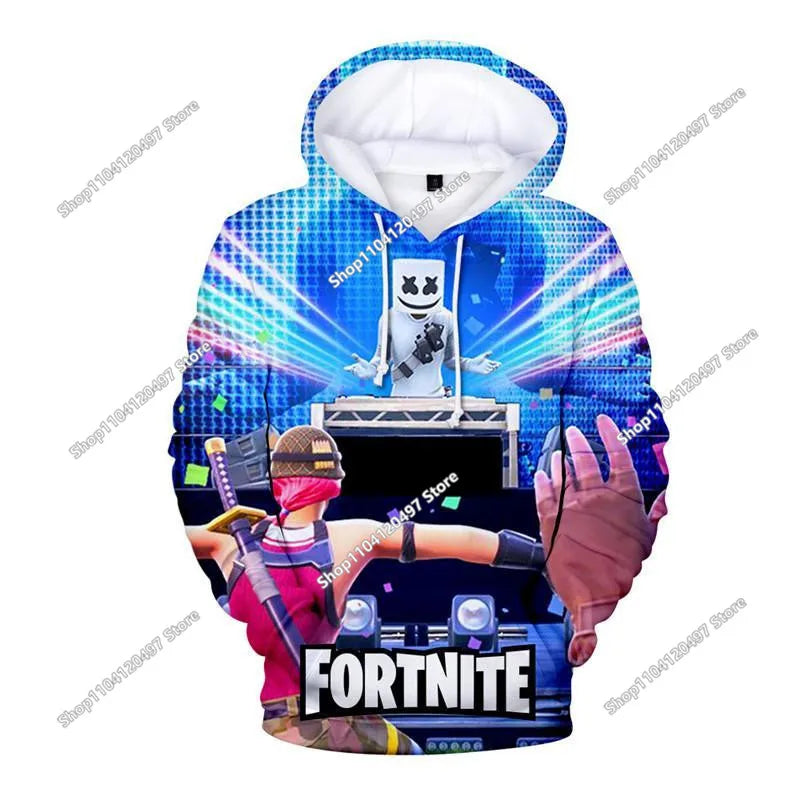 Game Fortnite Hoodies Teenager Boys Hoodie Kids Sweatshirts Cartoon Leisure Outerwear Children Cosplay Pullovers Streetwear Gift